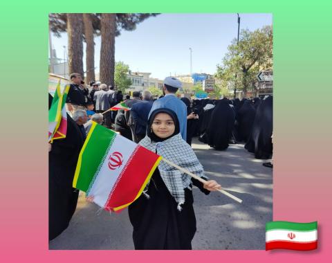 حضور پرشور دختران حسینی آموزشگاه در راهپیمایی روز قدس